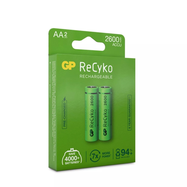 GP ReCyko NiMH 2600mAh AA 2 PK (PB) i gruppen HEMELEKTRONIK / Batterier & Laddare / Laddningsbara batterier / AA hos TP E-commerce Nordic AB (C60009)