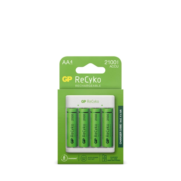 GP ReCyko standard Charger w/4xAA 2100mAh (PB) i gruppen HEMELEKTRONIK / Batterier & Laddare / Laddningsbara batterier / AA hos TP E-commerce Nordic AB (C60014)