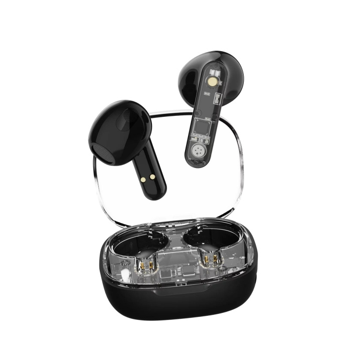 Streetz T150 TWS earphones, Transparent, Black i gruppen HEMELEKTRONIK / Ljud & Bild / Hörlurar & Tillbehör / Hörlurar hos TP E-commerce Nordic AB (C60042)