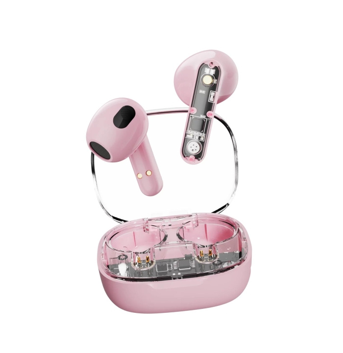 Streetz T150 TWS earphones, Transparent Pink i gruppen HEMELEKTRONIK / Ljud & Bild / Hörlurar & Tillbehör / Hörlurar hos TP E-commerce Nordic AB (C60044)