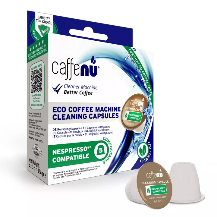 caffenu Eco Formula Cleaning Capsules Nespresso comp. 5pk i gruppen HEM, HUSHÅLL & TRÄDGÅRD / Hushållsmaskiner / Kaffemaskiner & Tillbehör / Filter & Tillbehör hos TP E-commerce Nordic AB (C60048)