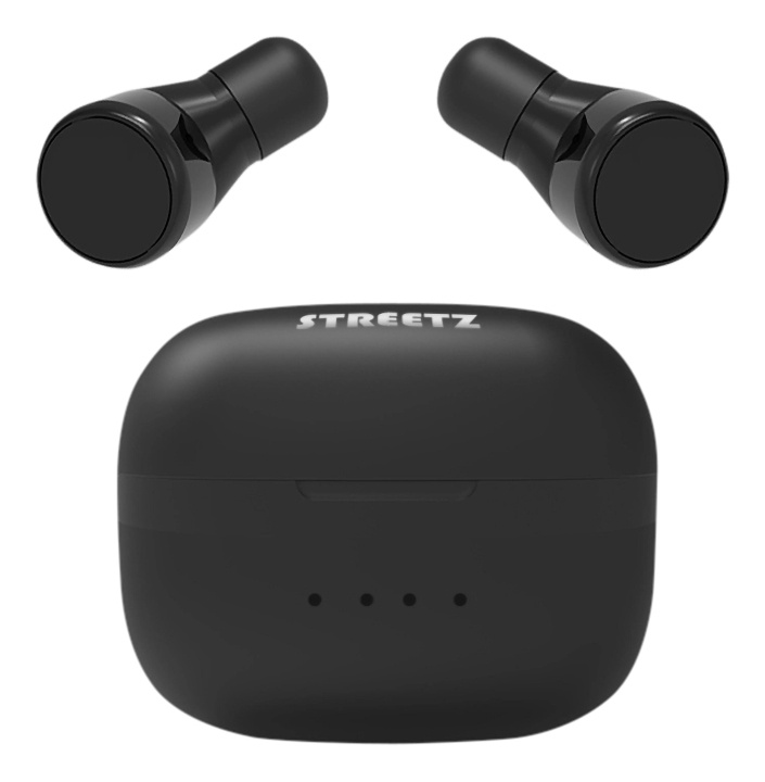 Streetz T200 True Wireless in-ear, dual earbuds, charge case, black i gruppen HEMELEKTRONIK / Ljud & Bild / Hörlurar & Tillbehör / Hörlurar hos TP E-commerce Nordic AB (C60062)