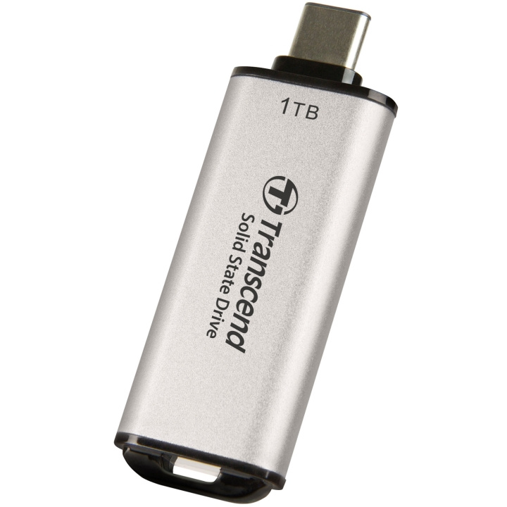 Transcend Portabel Mini SSD ESD300C USB-C 1TB 10Gbps (R1050/W950 Mb/s) Silver i gruppen DATORER & KRINGUTRUSTNING / Datortillbehör / Externa hårddiskar hos TP E-commerce Nordic AB (C60278)