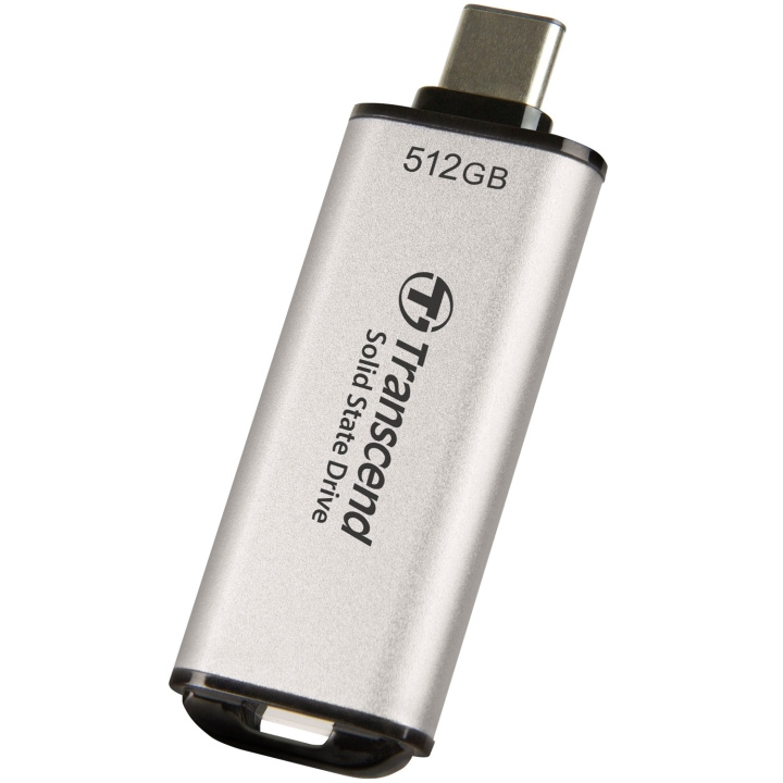 Transcend Portabel Mini SSD ESD300C USB-C 500Gb 10Gbps (R1050/W950 Mb/s) Silver i gruppen DATORER & KRINGUTRUSTNING / Datortillbehör / Externa hårddiskar hos TP E-commerce Nordic AB (C60280)