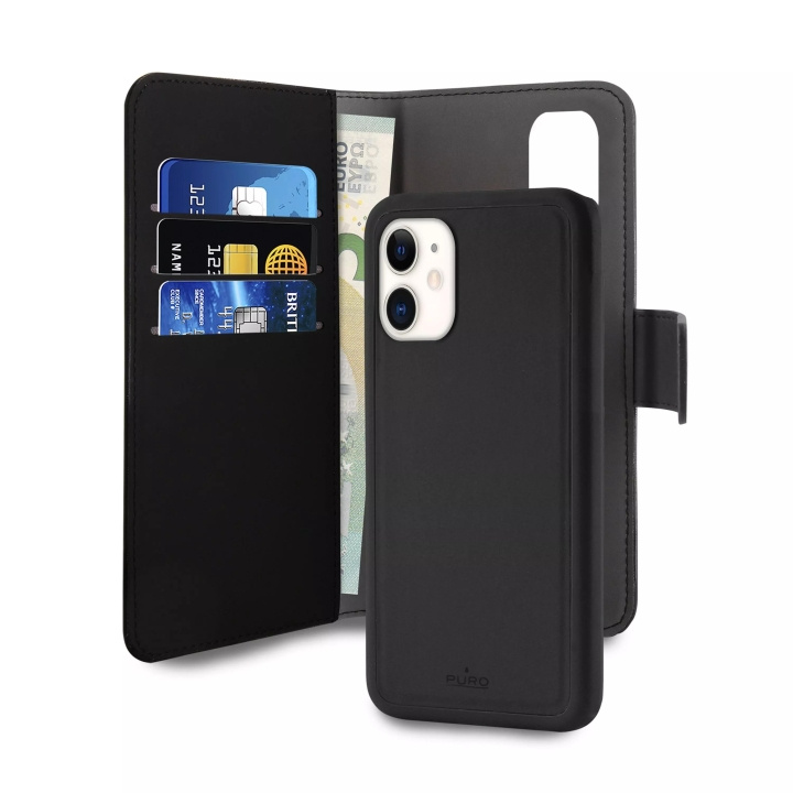 Puro iPhone 11, EcoLeather Wallet Detachable, black i gruppen SMARTPHONE & SURFPLATTOR / Mobilskydd / Apple / iPhone 11 / Fodral hos TP E-commerce Nordic AB (C60590)