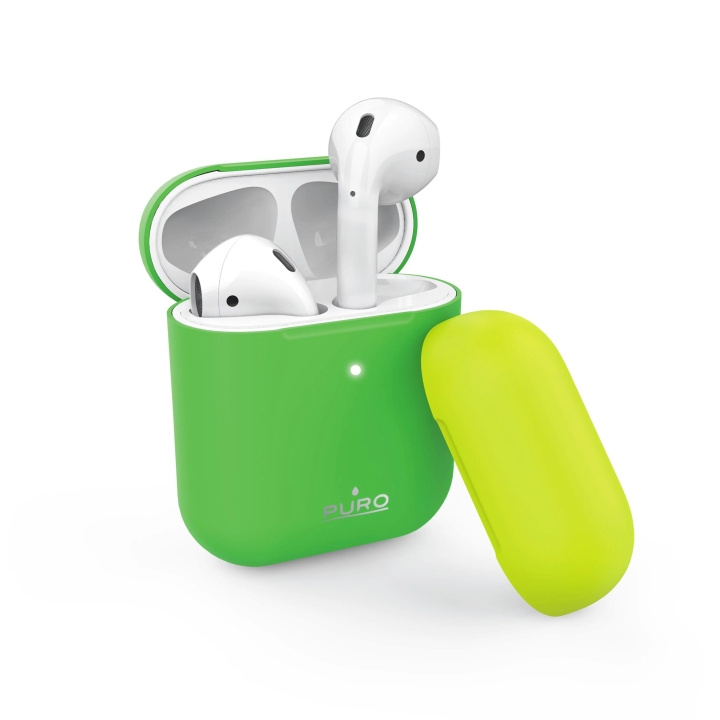 Puro Icon Fluo, Silicone Case för AirPods, Grön i gruppen HEMELEKTRONIK / Ljud & Bild / Hörlurar & Tillbehör / Tillbehör hos TP E-commerce Nordic AB (C60601)