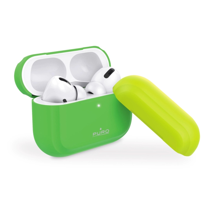 Puro Icon Fluo, Silicone Case för AirPods Pro, Grön i gruppen HEMELEKTRONIK / Ljud & Bild / Hörlurar & Tillbehör / Tillbehör hos TP E-commerce Nordic AB (C60604)