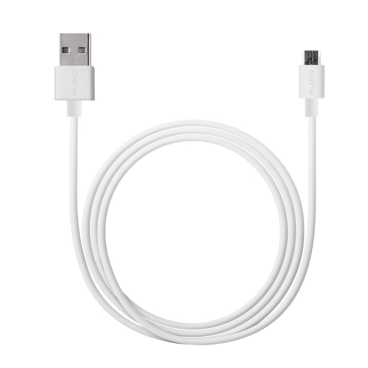 Puro USB-A - MicroUSB kabel, 2m, vit i gruppen SMARTPHONE & SURFPLATTOR / Laddare & Kablar / Kablar / Kablar microUSB hos TP E-commerce Nordic AB (C60623)