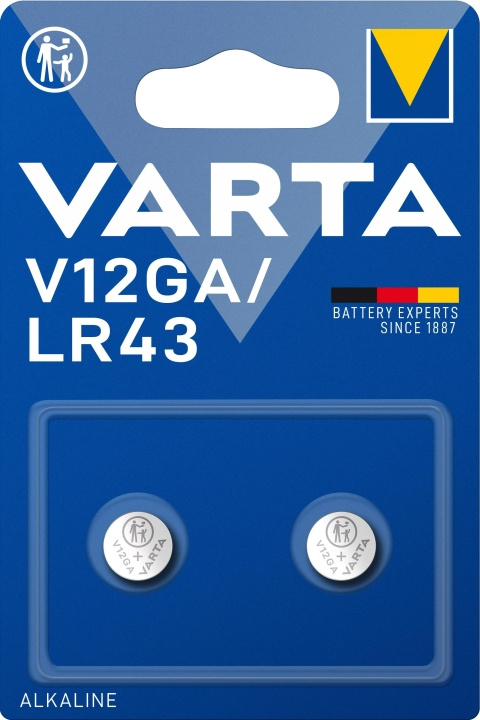 Varta V12GA/LR43 Alkaline 2 Pack i gruppen HEMELEKTRONIK / Batterier & Laddare / Batterier / Knappcell hos TP E-commerce Nordic AB (C60802)