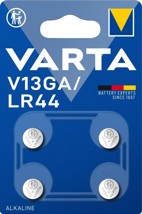 Varta V13GA/LR44 Alkaline 4 Pack i gruppen HEMELEKTRONIK / Batterier & Laddare / Batterier / Knappcell hos TP E-commerce Nordic AB (C60803)