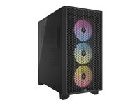 Corsair 3000D RGB AIRFLOW Tower Extended ATX Ingen strömförsörjning Svart i gruppen DATORER & KRINGUTRUSTNING / Datorkomponenter / Datorchassi hos TP E-commerce Nordic AB (C61313)