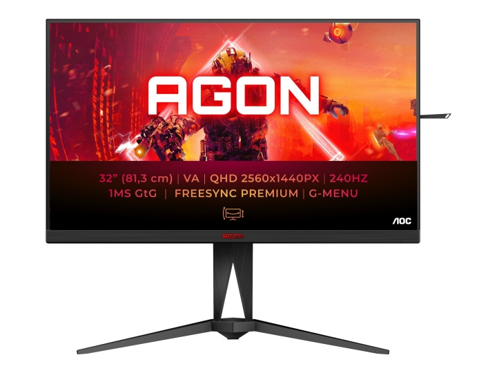 AOC AGON AG325QZN 31.5 2560 x 1440 (2K) HDMI DisplayPort 240Hz Pivot-skärm i gruppen DATORER & KRINGUTRUSTNING / Datorskärmar & Tillbehör / Datorskärmar hos TP E-commerce Nordic AB (C61357)