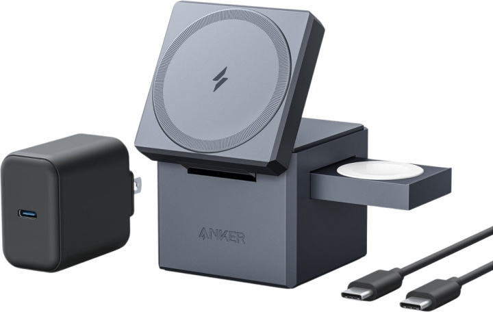 Anker 3-i-1 Cube med MagSafe trådlös laddningsplatta i gruppen SMARTPHONE & SURFPLATTOR / Laddare & Kablar / Trådlösa Qi laddare hos TP E-commerce Nordic AB (C61628)