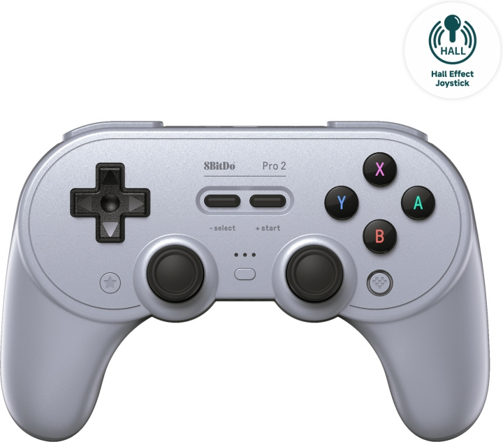 8BitDo PRO 2 - Hall Edition trådlös spelkontroll, Grå, Switch / PC / Android i gruppen HEMELEKTRONIK / Spelkonsoler & Tillbehör / Nintendo Switch / Tillbehör hos TP E-commerce Nordic AB (C61643)