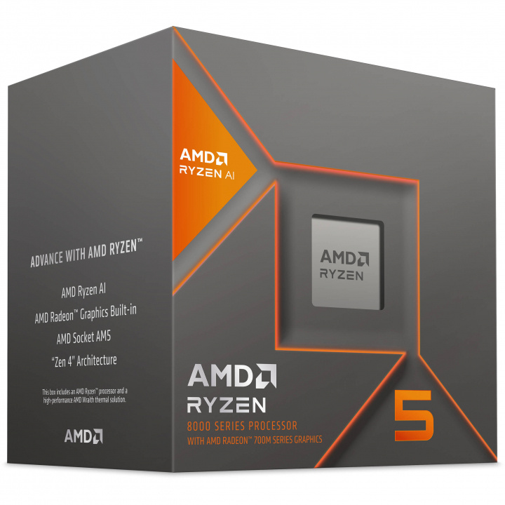 AMD CPU Ryzen 5 8600G 4,3 GHz 6 kärnor Socket AM5 PIB - med kylare i gruppen DATORER & KRINGUTRUSTNING / Datorkomponenter / Processorer hos TP E-commerce Nordic AB (C61730)