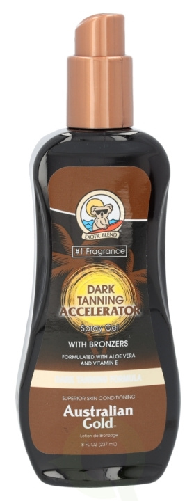 Australian Gold Accelerator Spray Gel 237 ml Dark Tanning + With Bronzers / Aloe Vera + Vitamine / Dark tanning Formula i gruppen SKÖNHET & HÄLSA / Hudvård / Solskydd & Tanning / Solskydd hos TP E-commerce Nordic AB (C61849)