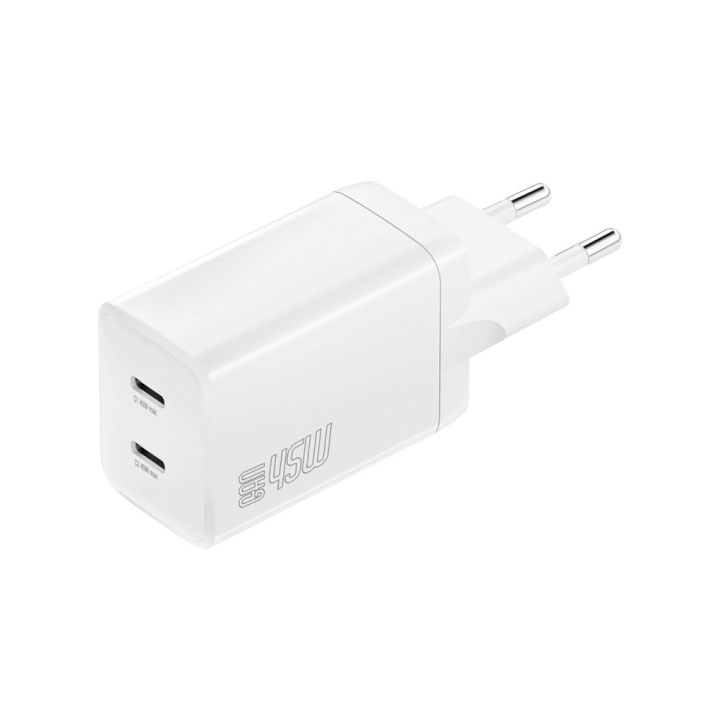 4smarts Wall Charger PDPlug Dual 45W GaN 2C white i gruppen HEM, HUSHÅLL & TRÄDGÅRD / El & Belysning / Nätadaptrar hos TP E-commerce Nordic AB (C61964)