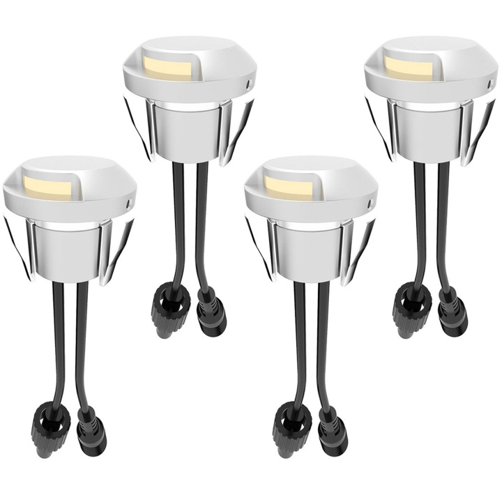 Llitt Allan Steplight kit 4-pack inkl strömadapter 12V 3000K 5lm IP67 i gruppen HEM, HUSHÅLL & TRÄDGÅRD / El & Belysning / Utomhusbelysning / Trädgårdsbelysning hos TP E-commerce Nordic AB (C62126)