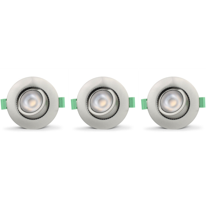 Llitt Ellen Infälld downlight Dim-to-Warm 520lm IP65 3-pack Borstad stål i gruppen HEMELEKTRONIK / Belysning / Taklampor hos TP E-commerce Nordic AB (C62141)