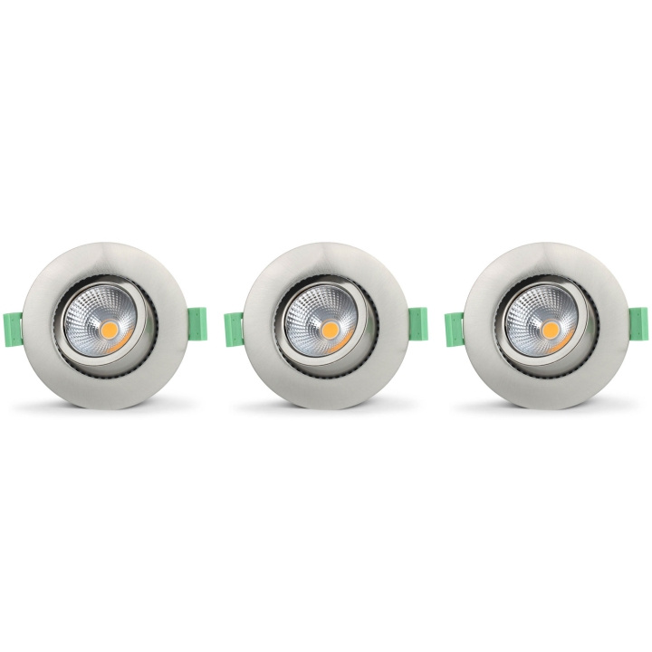 Llitt Lisa Dimbar Infälld downlight 3000K 600lm IP65 3-pack Borstad stål i gruppen HEMELEKTRONIK / Belysning / Taklampor hos TP E-commerce Nordic AB (C62145)