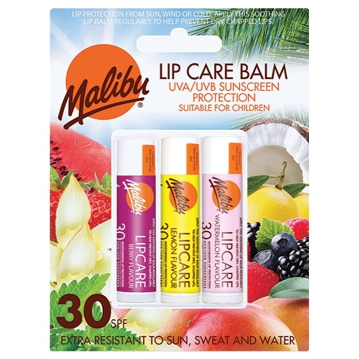 Malibu Lip Care Balm SPF30 3x5g i gruppen SKÖNHET & HÄLSA / Makeup / Läppar / Läppbalsam hos TP E-commerce Nordic AB (C62373)