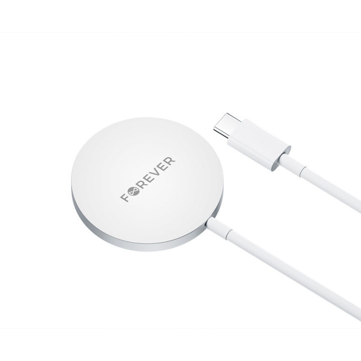 Forever MAWC-100 Magnetisk trådlös laddare 15W, Grå i gruppen SMARTPHONE & SURFPLATTOR / Laddare & Kablar / Trådlösa Qi laddare hos TP E-commerce Nordic AB (C62400)
