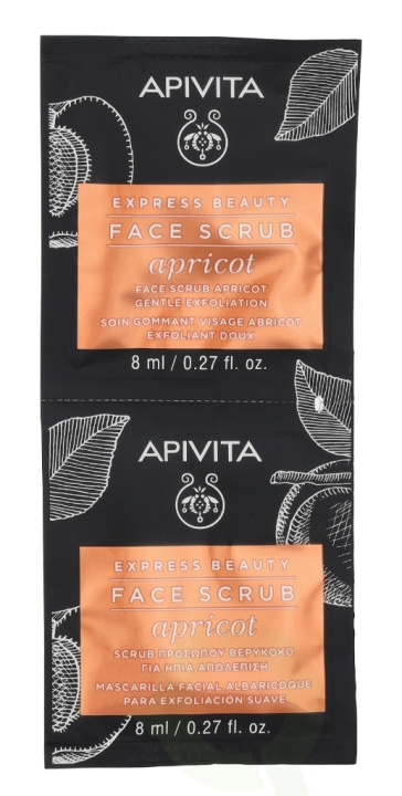 Apivita Express Beauty Face Scrub Set 16 ml 2x8ml - Apricot i gruppen SKÖNHET & HÄLSA / Hudvård / Ansiktsvård / Skrubb / Peeling hos TP E-commerce Nordic AB (C62428)