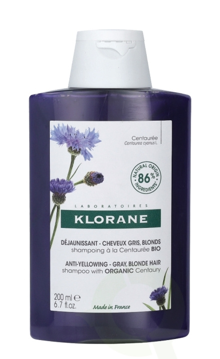Klorane Anti-Yellowing Shampoo With Centaury 200 ml Gray, Blond Hair i gruppen SKÖNHET & HÄLSA / Hår & Styling / Hårvårdsprodukter / Schampo hos TP E-commerce Nordic AB (C62473)