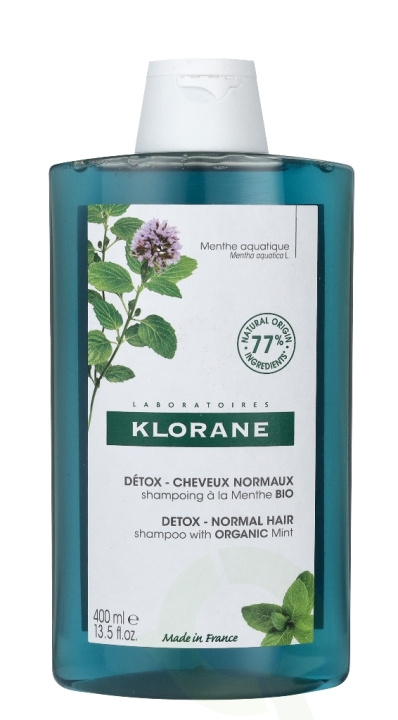 Klorane Detox Shampoo With Organic Mint 400 ml For Normal Hair i gruppen SKÖNHET & HÄLSA / Hår & Styling / Hårvårdsprodukter / Schampo hos TP E-commerce Nordic AB (C62475)