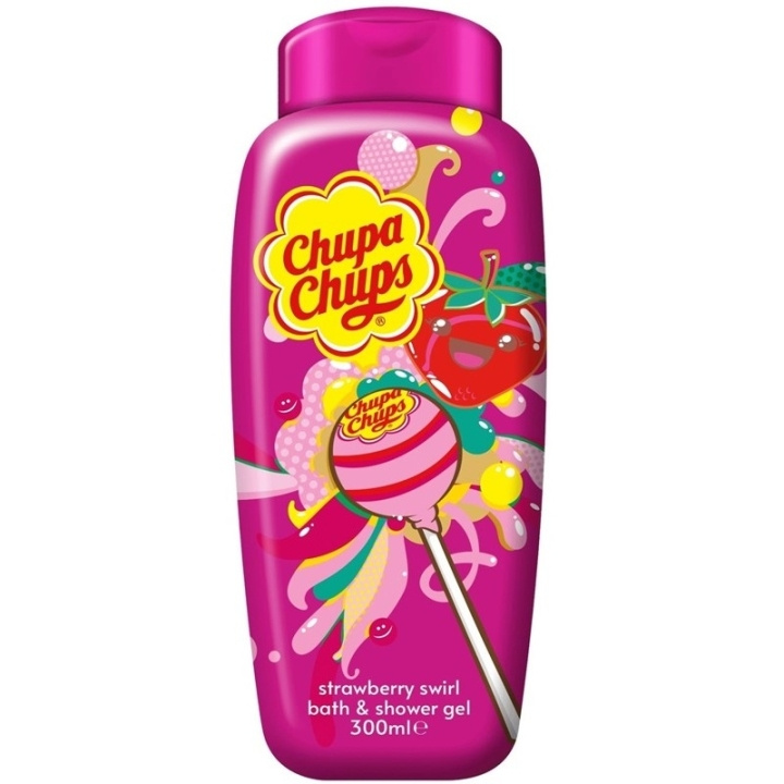 Chupa Chups Bath & Body Wash Strawberry Swirl 300ml i gruppen SKÖNHET & HÄLSA / Hudvård / Kroppsvård / Bad & Duschcreme hos TP E-commerce Nordic AB (C62487)