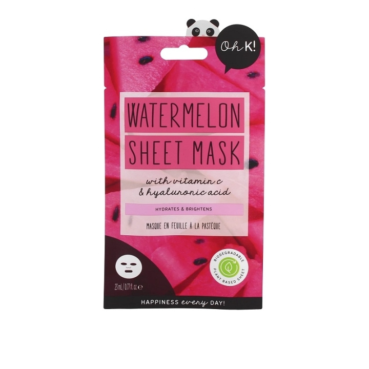 Oh K! Hydrating Watermelon Sheet Mask With Hyaluronic Acid i gruppen SKÖNHET & HÄLSA / Hudvård / Ansiktsvård / Masker hos TP E-commerce Nordic AB (C62491)