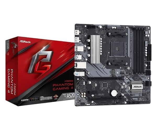 ASRock A520M Phantom Gaming 4 - mATX - A520 - AM4 - Moderkort i gruppen DATORER & KRINGUTRUSTNING / Datorkomponenter / Moderkort hos TP E-commerce Nordic AB (C62648)