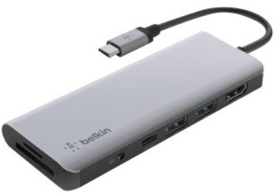 Belkin CONNECT USB-C 7-in-1 Multiport Adapter Dockingstation i gruppen DATORER & KRINGUTRUSTNING / Bärbara datorer & tillbehör / Dockningsstation hos TP E-commerce Nordic AB (C62650)