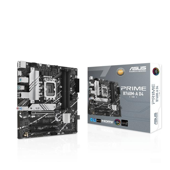 ASUS PRIME B760M-A D4-CSM i gruppen DATORER & KRINGUTRUSTNING / Datorkomponenter / Moderkort hos TP E-commerce Nordic AB (C62730)