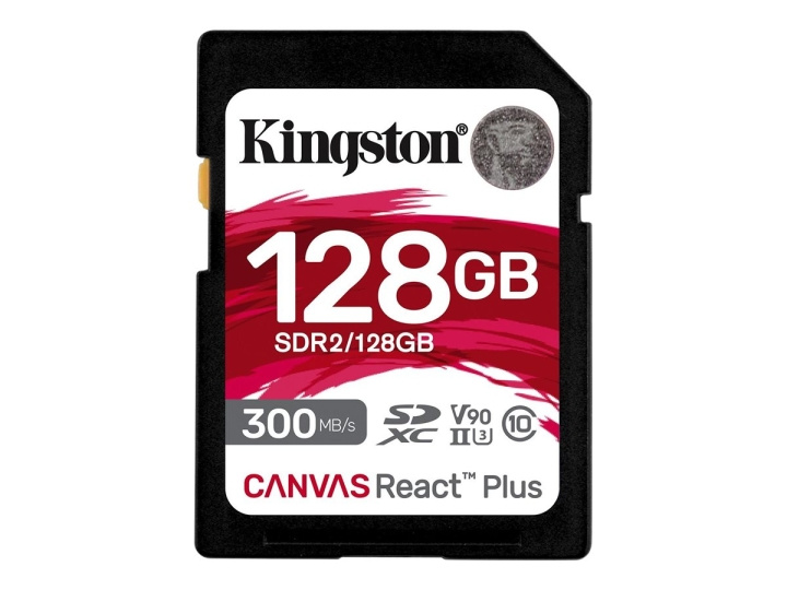 Kingston Canvas React Plus SDXC UHS-II Memory Card 128GB 300MB/s i gruppen HEMELEKTRONIK / Lagringsmedia / Minneskort / Micro SD/HC/XC hos TP E-commerce Nordic AB (C63030)