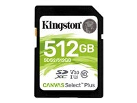 Kingston Canvas Select Plus SDXC 512GB 100MB/s i gruppen HEMELEKTRONIK / Lagringsmedia / Minneskort / Micro SD/HC/XC hos TP E-commerce Nordic AB (C63130)