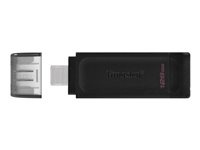 Kingston DataTraveler 70 128GB USB-C 3.2 Gen 1 Svart i gruppen HEMELEKTRONIK / Lagringsmedia / USB-minnen / USB 3.2 hos TP E-commerce Nordic AB (C63144)