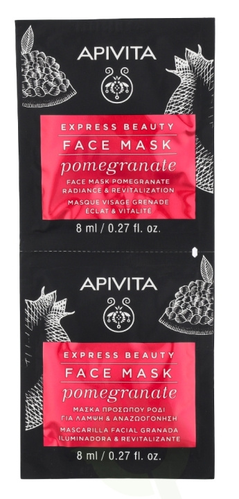 Apivita Express Beauty Face Mask Set 16 ml 2x8ml - Pomegrante i gruppen SKÖNHET & HÄLSA / Hudvård / Ansiktsvård / Masker hos TP E-commerce Nordic AB (C63428)