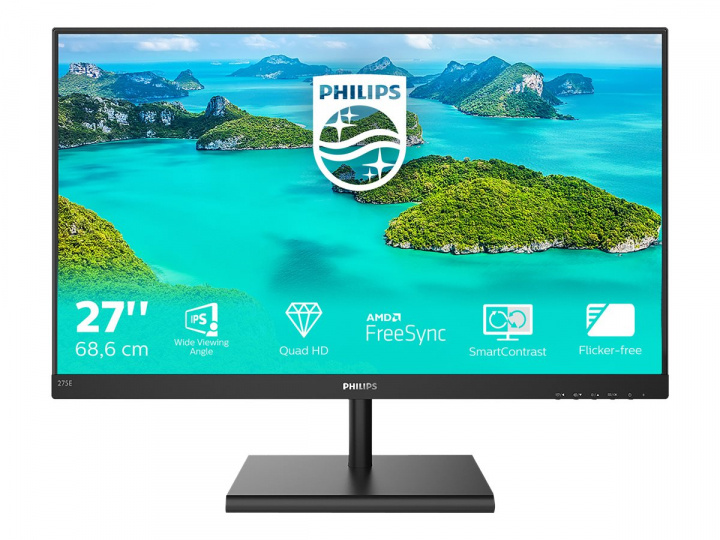 Philips E-line 275E1S 27 2560 x 1440 (2K) VGA (HD-15) HDMI DisplayPort 75Hz i gruppen DATORER & KRINGUTRUSTNING / Datorskärmar & Tillbehör / Datorskärmar hos TP E-commerce Nordic AB (C63660)