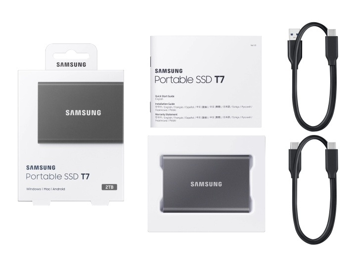 Samsung Portable SSD T7 SSD MU-PC2T0T 2TB USB 3.2 Gen 2 i gruppen DATORER & KRINGUTRUSTNING / Datorkomponenter / Hårddiskar / SSD hos TP E-commerce Nordic AB (C63756)