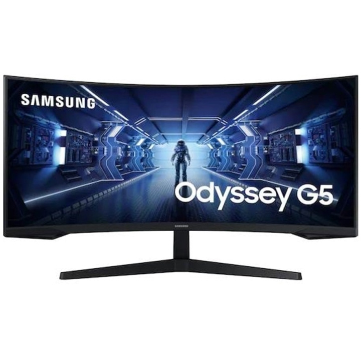 Samsung Odyssey G5 C34G55TWWP 34 3440 x 1440 (UltraWide) HDMI DisplayPort 165Hz i gruppen DATORER & KRINGUTRUSTNING / Datorskärmar & Tillbehör / Datorskärmar hos TP E-commerce Nordic AB (C63823)