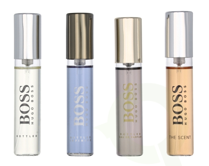 Hugo Boss Miniatures Set 40 ml 4x10ml - Bottled Edt 10ml/Bottled Edp 10ml/Infinite Edp 10ml/The Scent Him Edt 10ml i gruppen SKÖNHET & HÄLSA / Doft & Parfym / Parfym / Parfym för honom hos TP E-commerce Nordic AB (C63903)