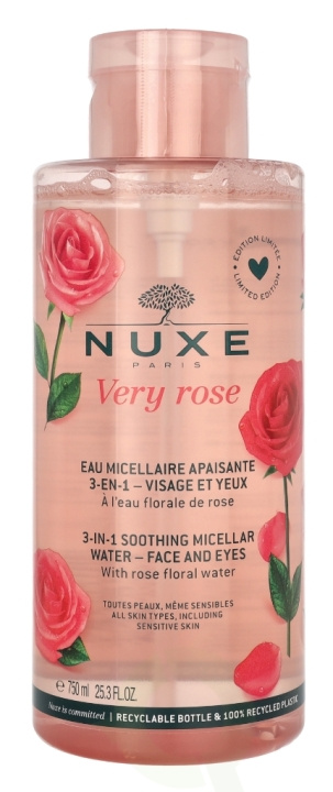 Nuxe Very Rose 3-In-1 Soothing Micellar Water 750 ml i gruppen SKÖNHET & HÄLSA / Hudvård / Ansiktsvård / Rengöring hos TP E-commerce Nordic AB (C64211)