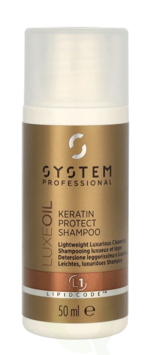 Wella System P. - Lipid Code - Luxe Oil Shampoo L1 50 ml Keratin Protect i gruppen SKÖNHET & HÄLSA / Hår & Styling / Hårvårdsprodukter / Schampo hos TP E-commerce Nordic AB (C64379)