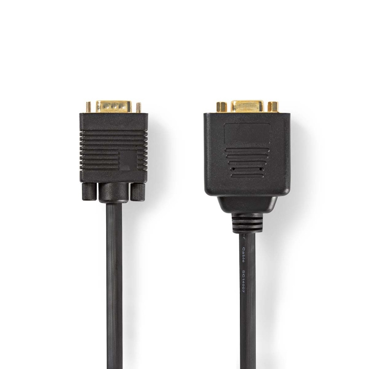 Nedis VGA-kabel | VGA Hane | 2x VGA hona | Guldplaterad | Maximal upplösning: 1280x768 | 0.20 m | Rund | ABS | Svart | Kuvert i gruppen DATORER & KRINGUTRUSTNING / Datorkablar / VGA / Kablar hos TP E-commerce Nordic AB (C64416)
