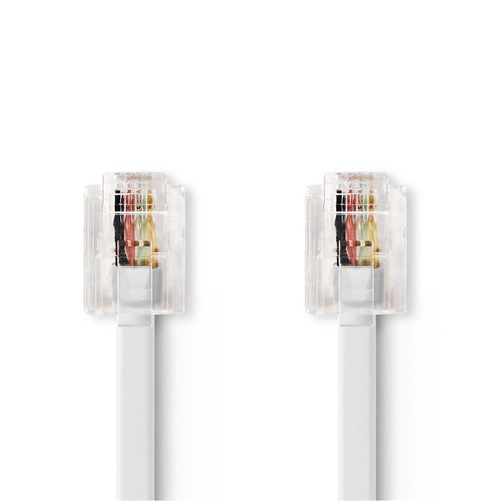 Nedis Telekomkabel | RJ11 Hane | RJ11 Hane | 10.0 m | Kabelns utformning: Platt | Guldplaterad | Kabeltyp: RJ11 | Vit | Låda i gruppen HEMELEKTRONIK / Ljud & Bild / Fast telefoni / Bordstelefoner hos TP E-commerce Nordic AB (C64424)