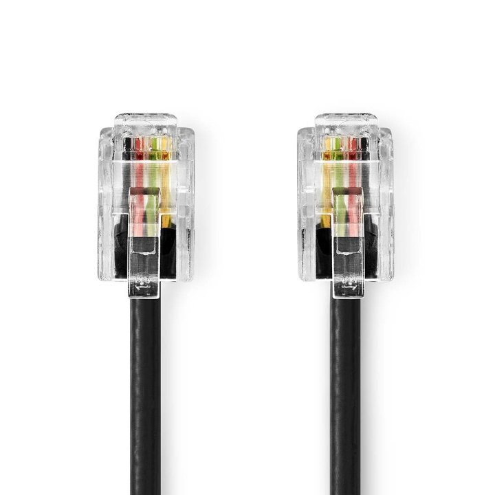 Nedis Telekomkabel | RJ10 Hane | RJ10 Hane | 5.00 m | Kabelns utformning: Lindad | Kabeltyp: RJ10 | Svart | Kuvert i gruppen HEMELEKTRONIK / Ljud & Bild / Fast telefoni / Bordstelefoner hos TP E-commerce Nordic AB (C64427)