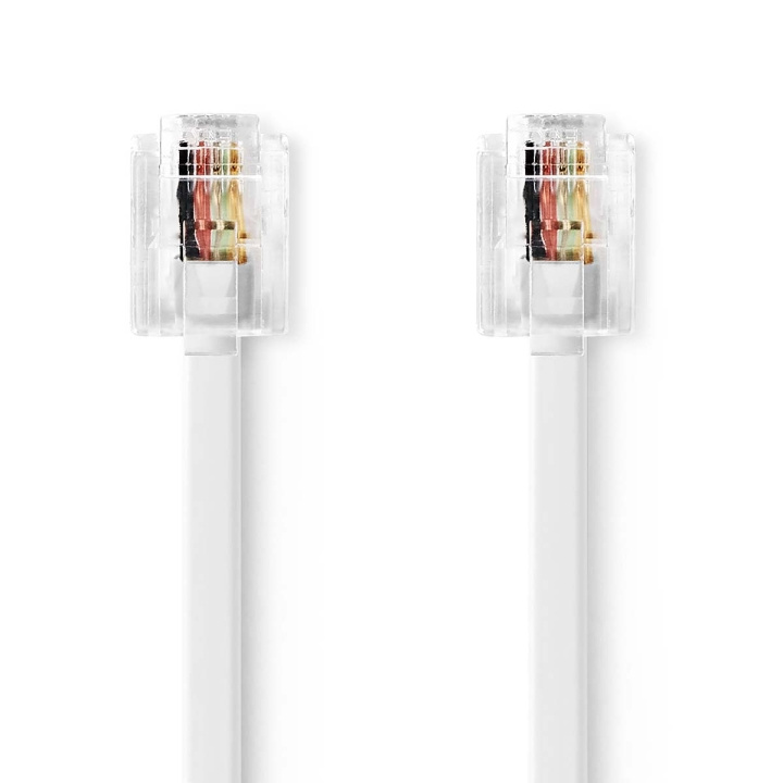 Nedis Telekomkabel | RJ11 Hane | RJ11 Hane | 2.00 m | Kabelns utformning: Platt | Guldplaterad | Kabeltyp: RJ11 | Vit | Label i gruppen HEMELEKTRONIK / Ljud & Bild / Fast telefoni / Bordstelefoner hos TP E-commerce Nordic AB (C64434)