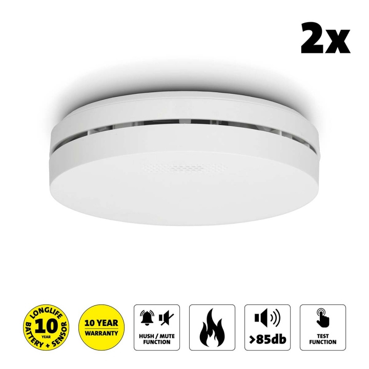 Alecto SA300 DUO Design brandvarnare med 10 års batteri - 2-pack i gruppen HEM, HUSHÅLL & TRÄDGÅRD / Larm & Säkerhet / Brand, rök, gas / Brandvarnare hos TP E-commerce Nordic AB (C64488)