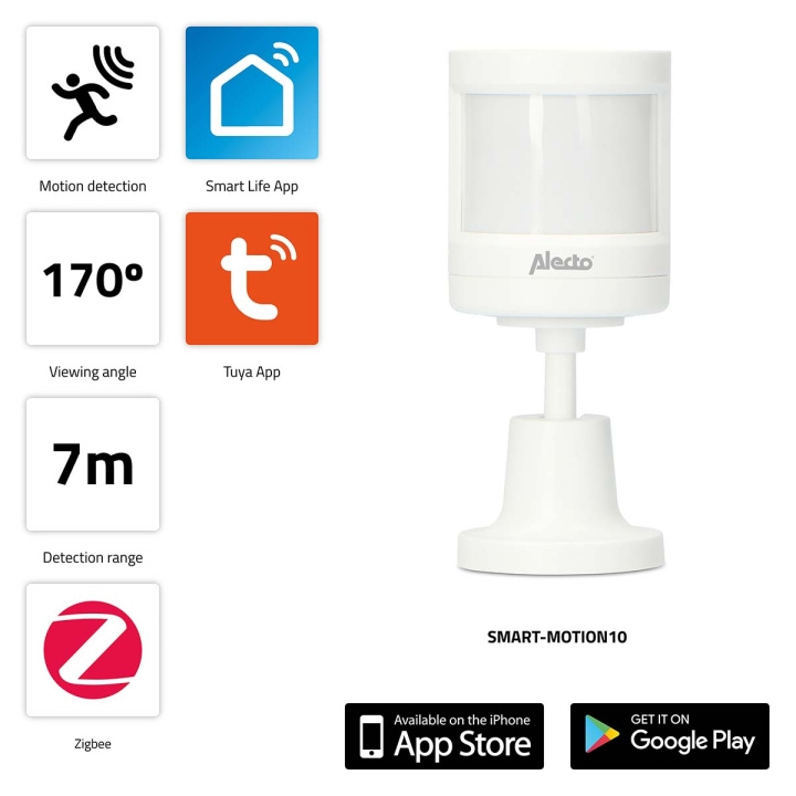 Alecto SMART-MOTION10 Smart Zigbee-rörelsesensor i gruppen HEM, HUSHÅLL & TRÄDGÅRD / Smarta hem / Smarta hem-system hos TP E-commerce Nordic AB (C64501)